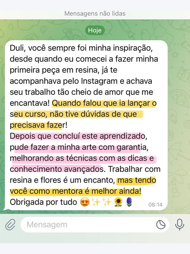 Depoimento de aluna